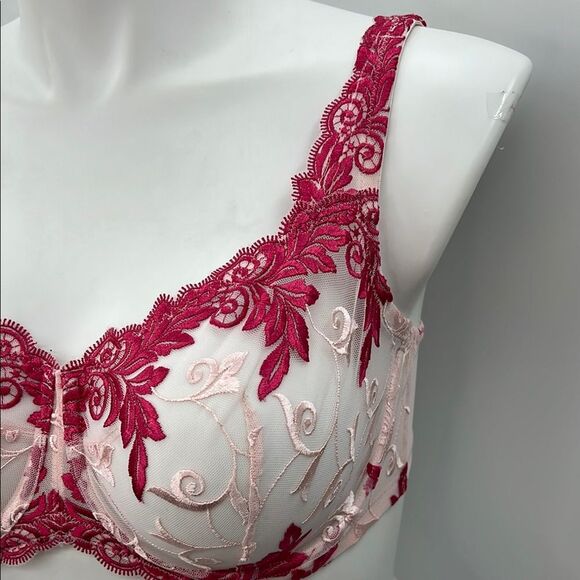 Soma Pink and Dark Pink Lace Bra Full Coverage - Picture 2 of 5
